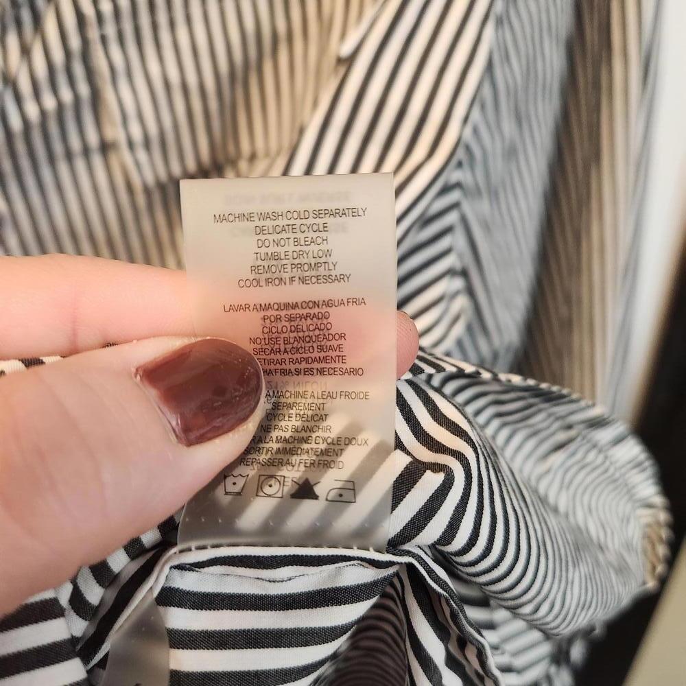 Calvin Klein Women's Striped Lace-Up Blouse- Size 0X - Picture 5 of 9